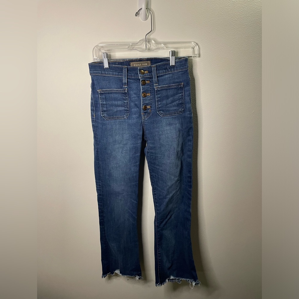 J. Crew Point Sur 10" High-Rise Demi-Boot Jean with Button Fly Raw Hem